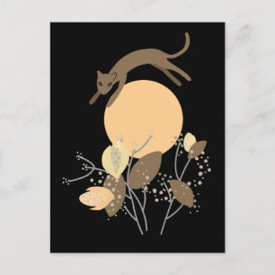 Carte Postale Chat volant au-dessus de la lune 2