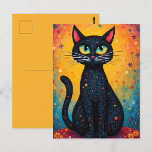 Carte Postale Chat Whimsical