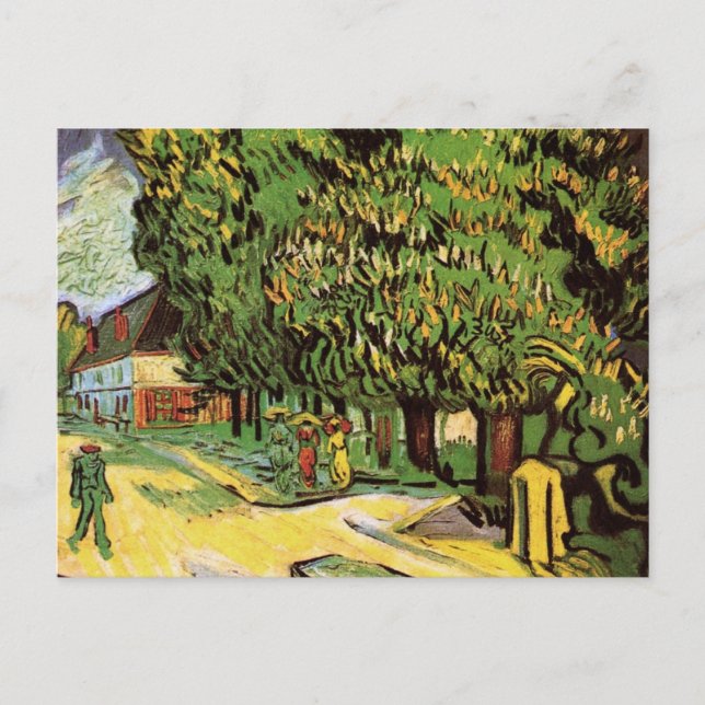 Carte Postale Châtaigniers en fleurs par Vincent van Gogh (Devant)