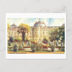 Carte Postale Château ancien à Wurzburg, Allemagne