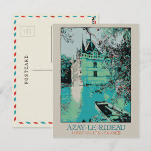 Carte Postale Château Azay-le-Rideau dans la vallée de la Loire,