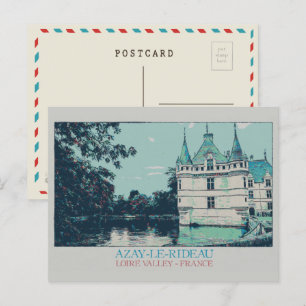 Carte Postale Château Azay-le-Rideau dans la vallée de la Loire,