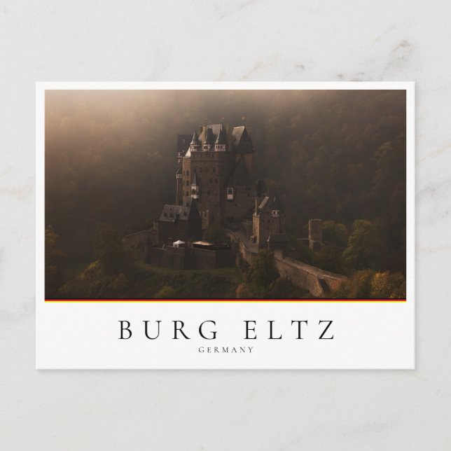 Carte Postale Château de Burg Eltz dans le brouillard matinal (Devant)