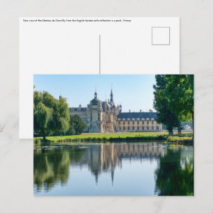 Carte Postale Château de Chantilly et reflet dans un étang
