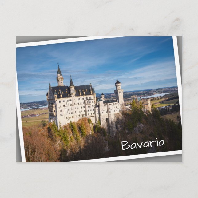 Carte Postale Château de conte de fées Neuschwanstein en Allemag (Devant)