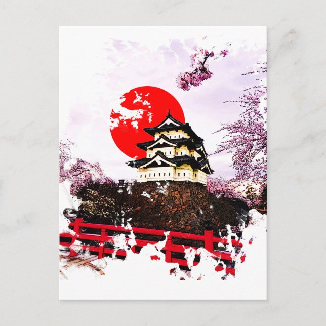 Carte Postale Château de Hirosaki Japon (Devant)