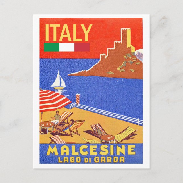 Carte Postale Château de Malcesine, Lac de Garde, Italie (Devant)