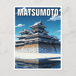 Carte Postale Château de Matsumoto Japon hiver