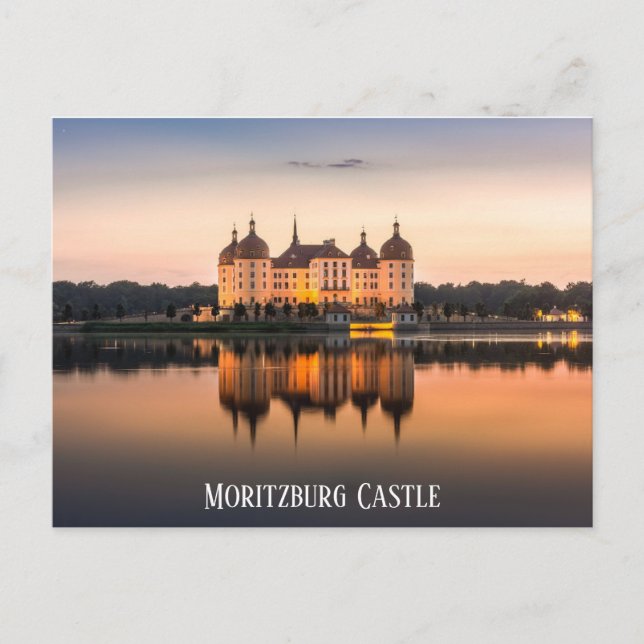 Carte Postale Château de Moritzburg Allemagne Coucher de soleil  (Devant)
