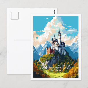 Carte Postale Château de Neuschwanstein Allemagne lieu de voyage