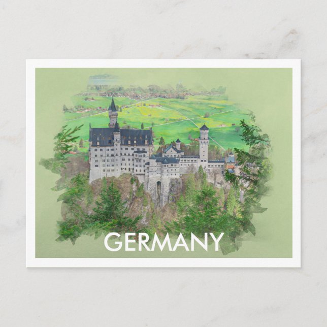 Carte Postale Château de Neuschwanstein en Allemagne (Devant)