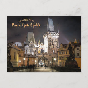 Carte Postale Château de Prague Charles Bridge République tchèqu