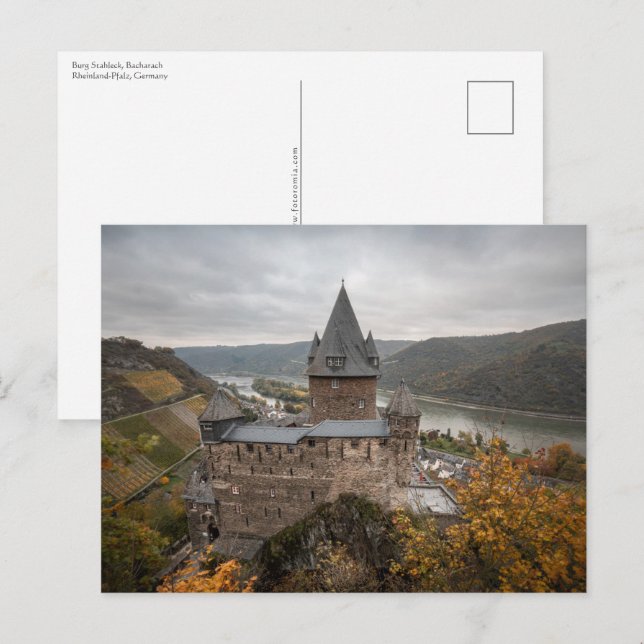 Carte Postale Château de Stahleck Bacharach Allemagne (Devant / Derrière)