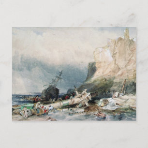 Carte Postale Château de Tynemouth, Tyne et Wear, avec épave