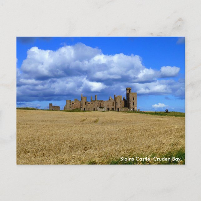 Carte Postale Château des Esclins, Cruden Bay. (Devant)