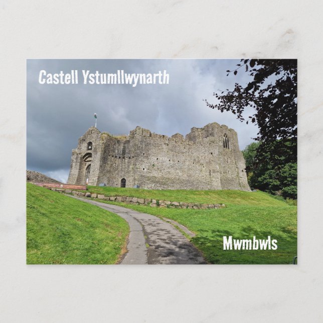 Carte Postale Château d'Oystermouth / Castell Ystumllwynarth (Devant)