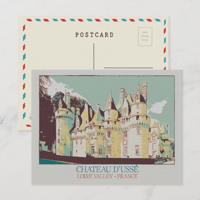 Carte Postale Château d'Ussé dans la vallée de la Loire, France (Devant / Derrière)