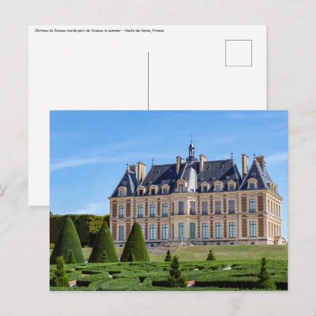 Carte Postale Château et parc de Sceaux en été - France (Devant / Derrière)