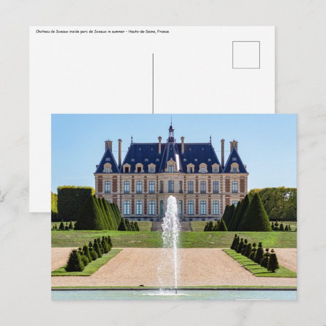 Carte Postale Château et parc de Sceaux en été - France (Devant / Derrière)