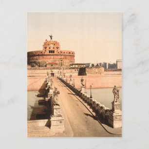 Carte Postale Château et Pont Saint-Ange, Rome, Latium Italie