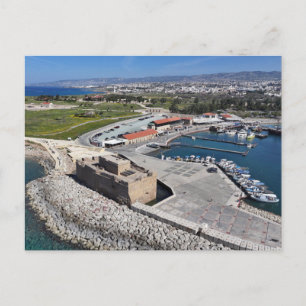 Carte Postale Château et port de Paphos avec phare