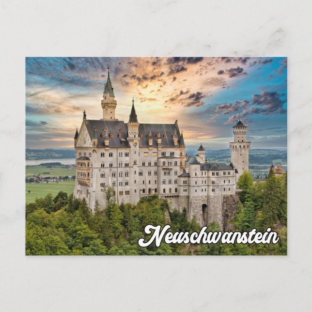 Carte Postale Château historique de Neuschwanstein, Allemagne (Devant)