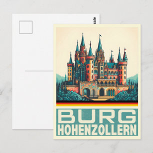 Carte Postale Château Hohenzollern vintage Cadeau Burg Hohenzoll