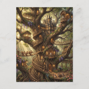 Carte Postale Château Magique de la Maison dans l'Arbre Fantasti