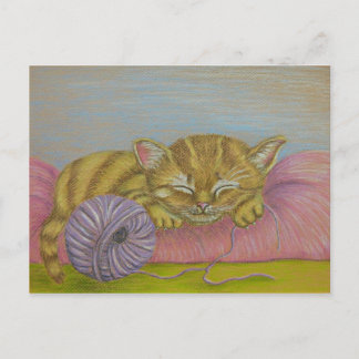 Carte Postale Chaton dormant