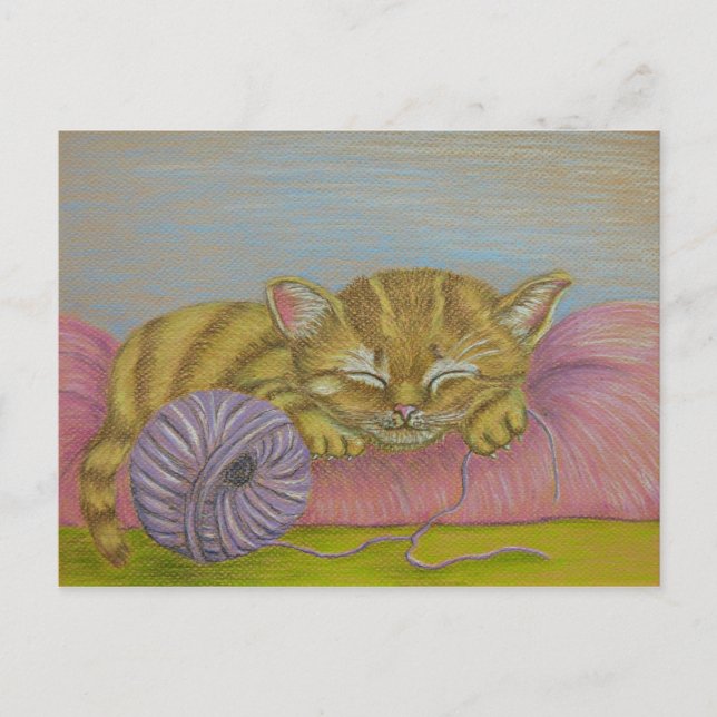 Carte Postale Chaton dormant (Devant)