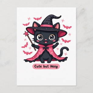 Carte Postale Chaton gothique en rose doux, mais ensorcelé Overs
