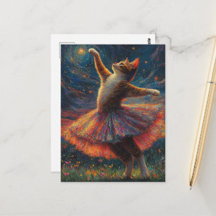 Carte Postale Chaton roux ballerine adorable