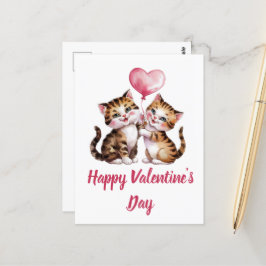 Carte Postale Chatons adorables et ballons cardiaques Saint-Vale