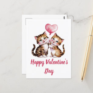 Carte Postale Chatons adorables et ballons cardiaques Saint-Vale