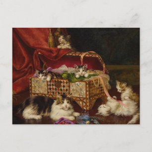 Carte Postale Chatons dans le panier à coudre   Jules Leroy