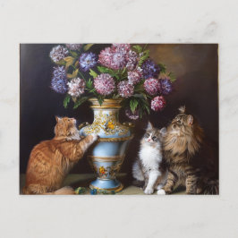 Carte Postale Chats à fleurs IA