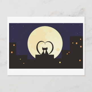 Carte Postale chats amoureux