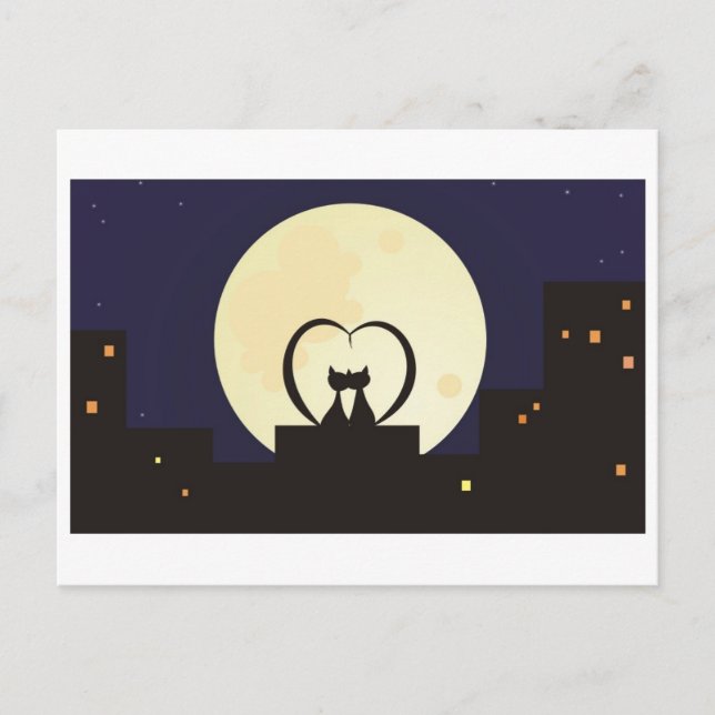 Carte Postale chats amoureux (Devant)