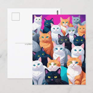 Carte Postale Chats arc-en-ciel, Post-croisement