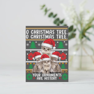 Carte Postale Chats Chemise de Noël Funny Ornements Pajama Famil