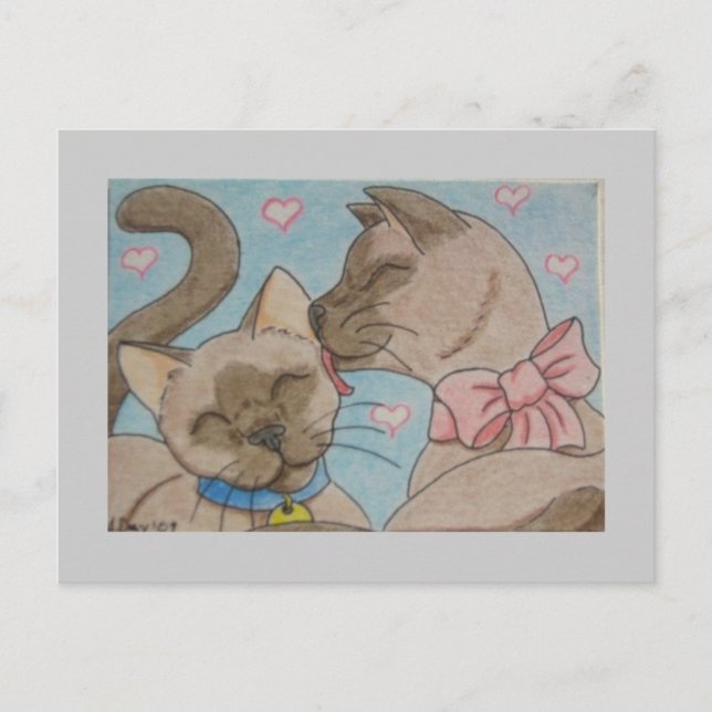 Carte Postale Chats d'amour (Devant)