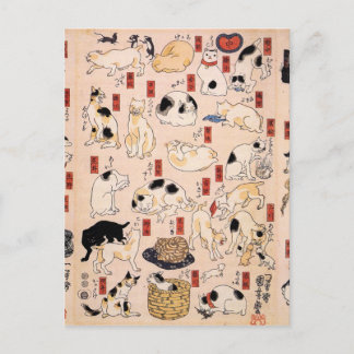 Carte Postale Chats dans les cinquante-trois stations du Tōkaidō