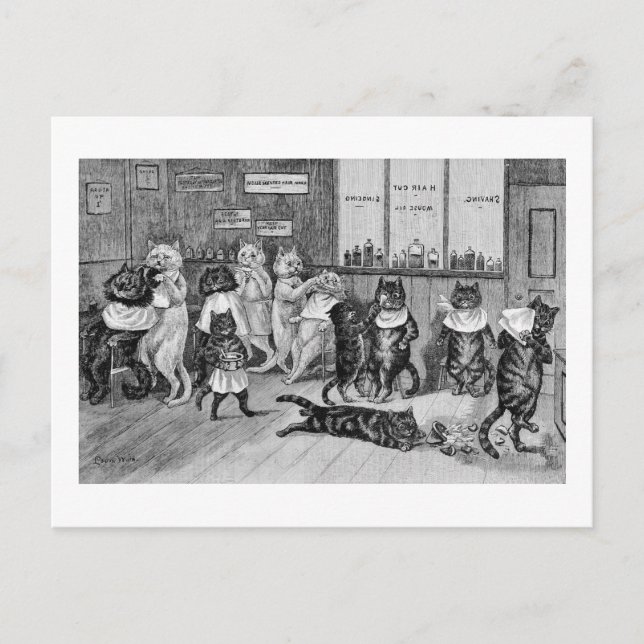 Carte Postale Chats de Barbier, Louis Wain (Devant)