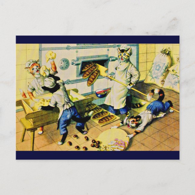 Carte Postale Chats de boulangerie chaotique Mainzer (Devant)