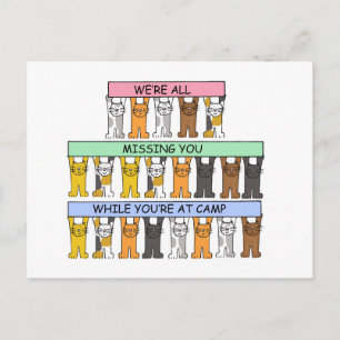 Carte Postale Chats de dessin animé qui vous manquent pendant qu