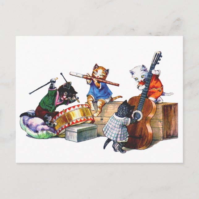 Carte Postale Chats de jazz (Devant)