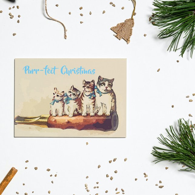 Carte Postale Chats de Noël victoriens amusants (Créateur téléchargé)