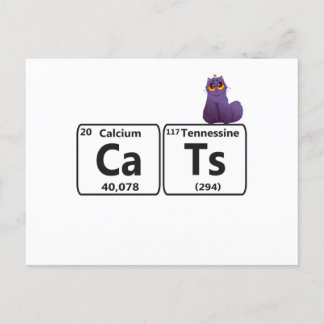 Carte Postale Chats Drôles Éléments du Tableau Périodique Drôle