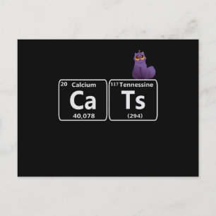Carte Postale Chats drôles Éléments du tableau périodique Scienc