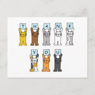 Carte Postale Chats en Merci